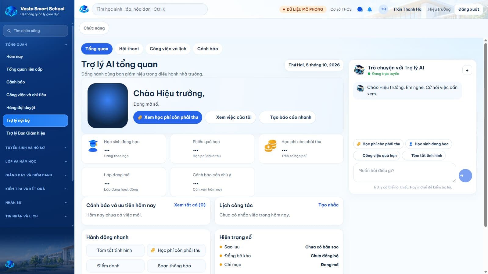AI Ban giám hiệu đọc sổ và mở đúng màn hình
